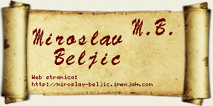 Miroslav Beljić vizit kartica